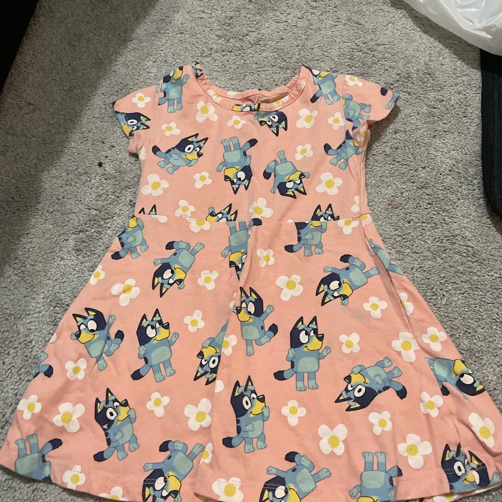 Charming Cartoon Character Dress - Peach